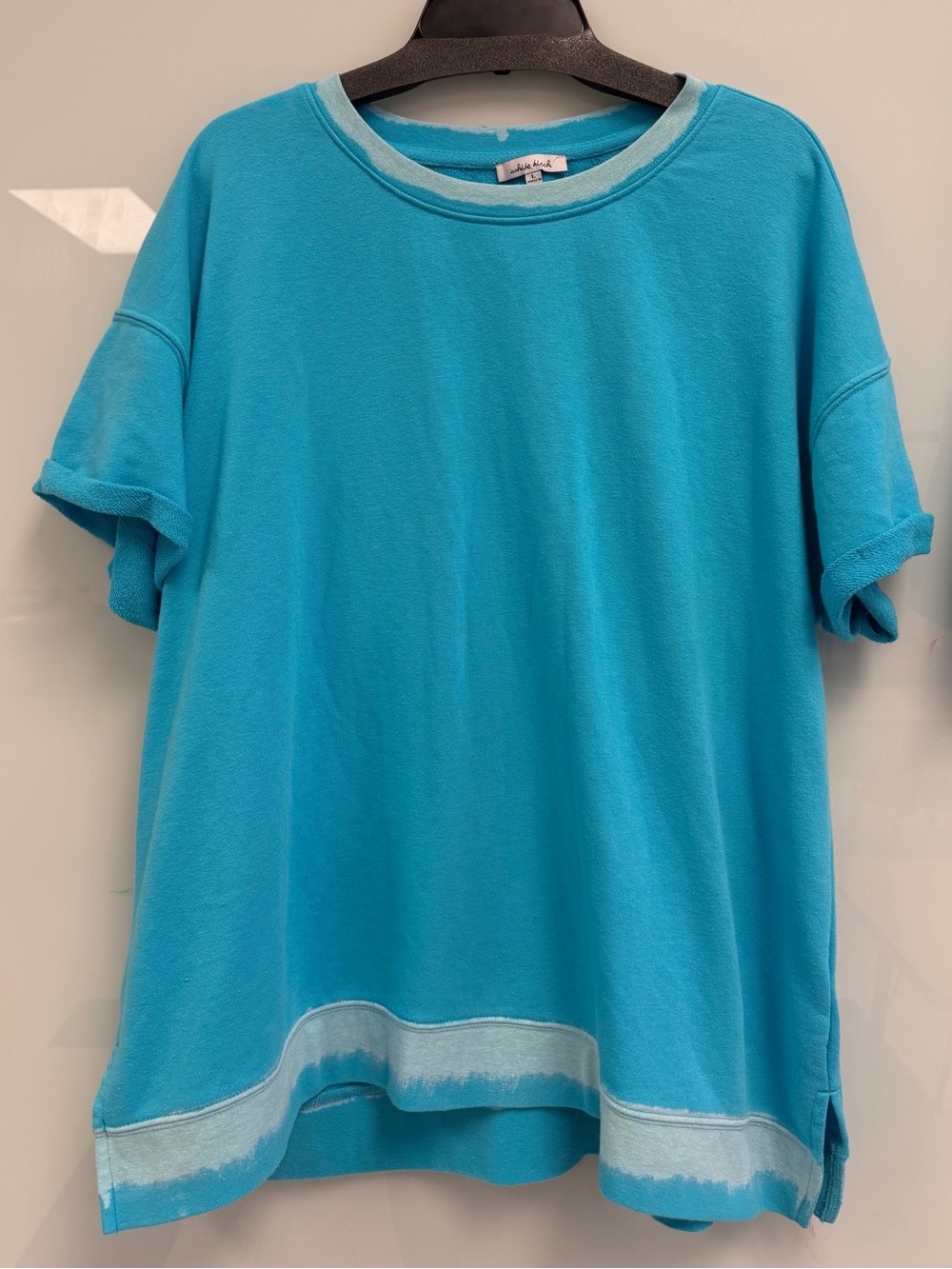 White Birch Bright Turquoise Short Sleeve Crewneck Sweatshirt and Shorts Set